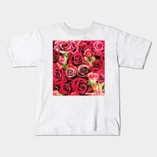 Red roses abloom Kids T-Shirt